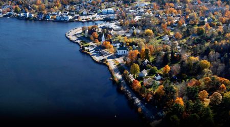 mahone bay town overhead